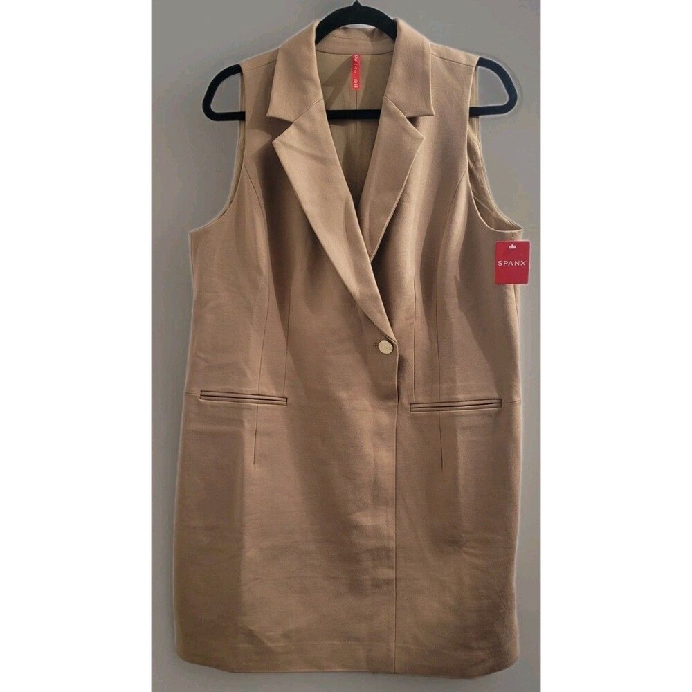 Spanx Perfect Ponte Vest Dress XL Toffee Tan Sleeveless Careerwear NWT